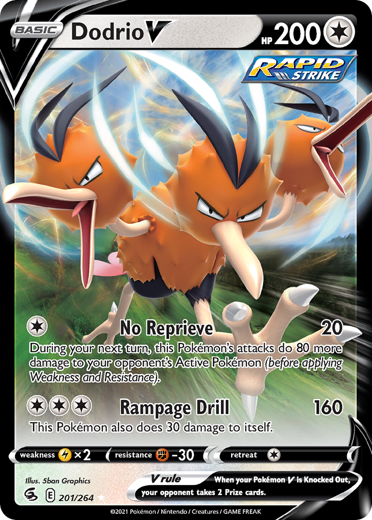 Dodrio V 201/264 Fusion Strike English Pokémon card