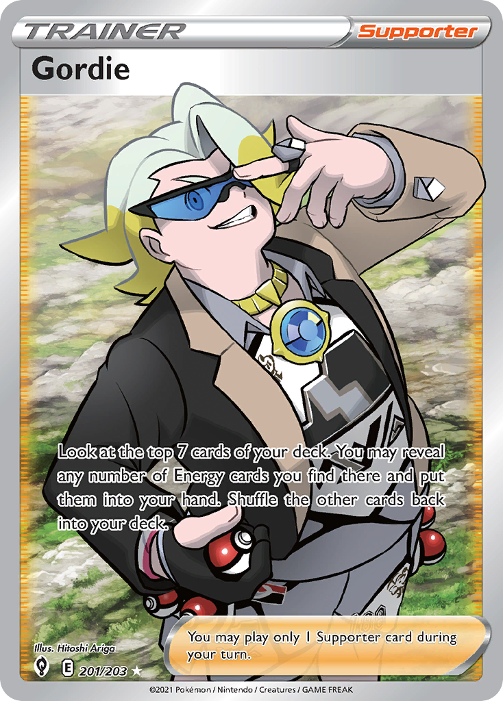 Gordie 201/203 Evolving Skies English Pokemon card