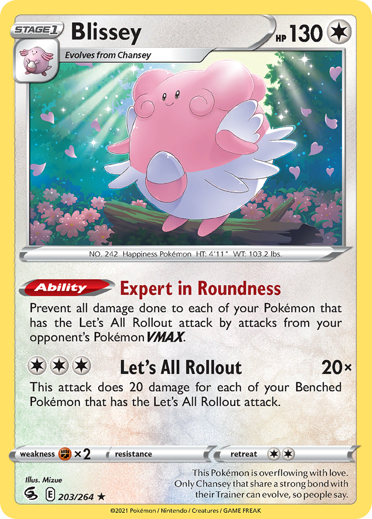 Blissey 203/264 Fusion Strike English Pokémon card