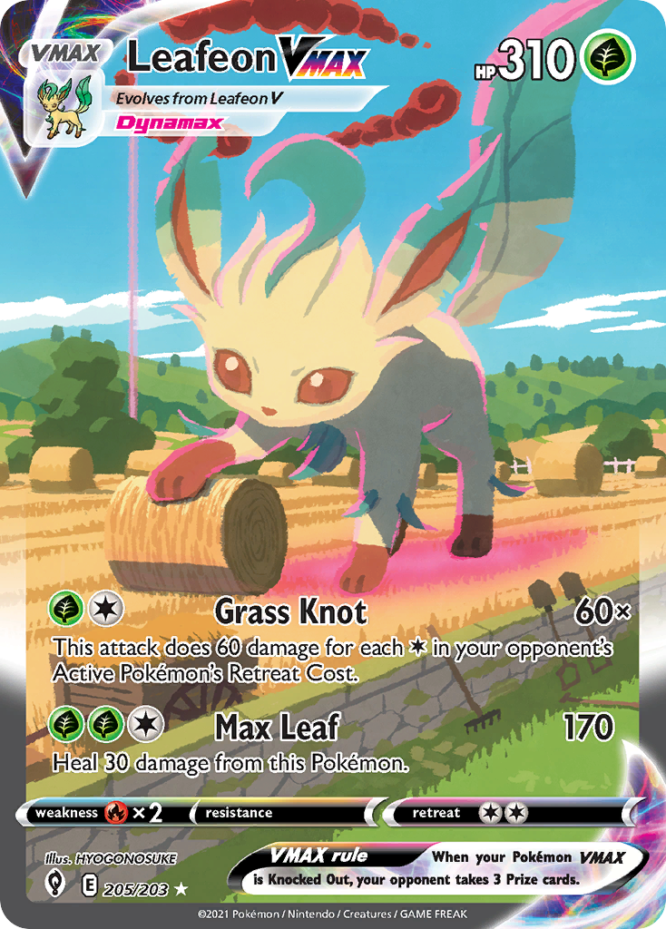 Leafeon VMAX 205/203 Evolving Skies English Pokemon card