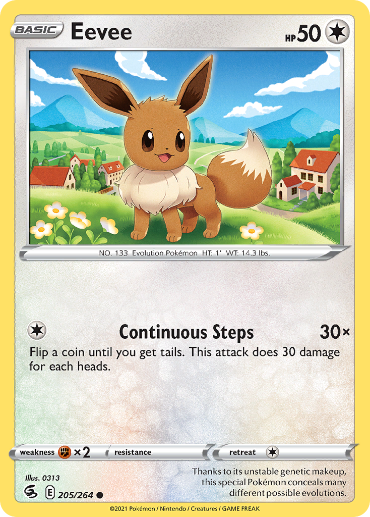 Eevee 205/264 Fusion Strike English Pokémon card