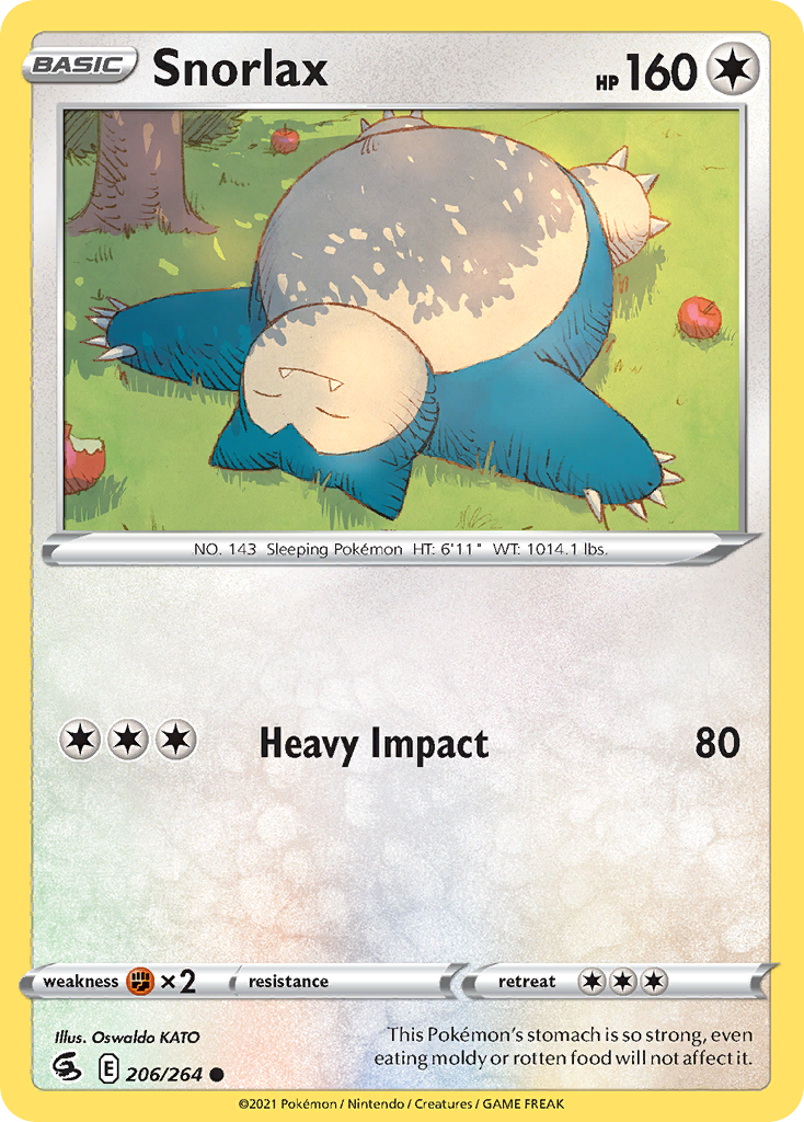 Snorlax 206/264 Fusion Strike English Pokémon card
