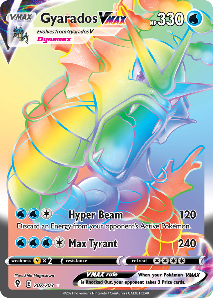 Gyarados VMAX 207/203 Evolving Skies English Pokemon card