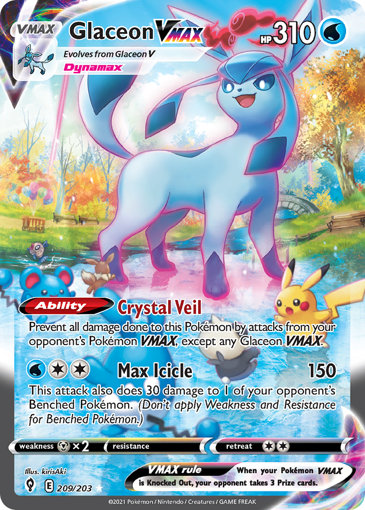 Glaceon VMAX 209/203 Evolving Skies English Pokemon card