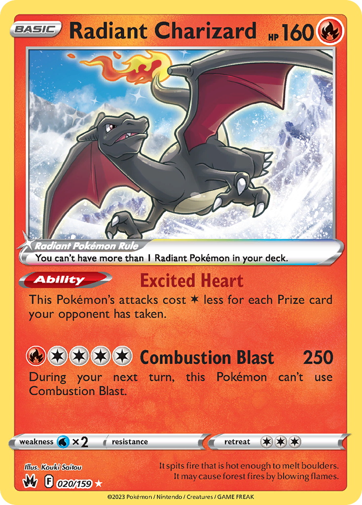 Radiant Charizard 20/159 Crown Zenith English card