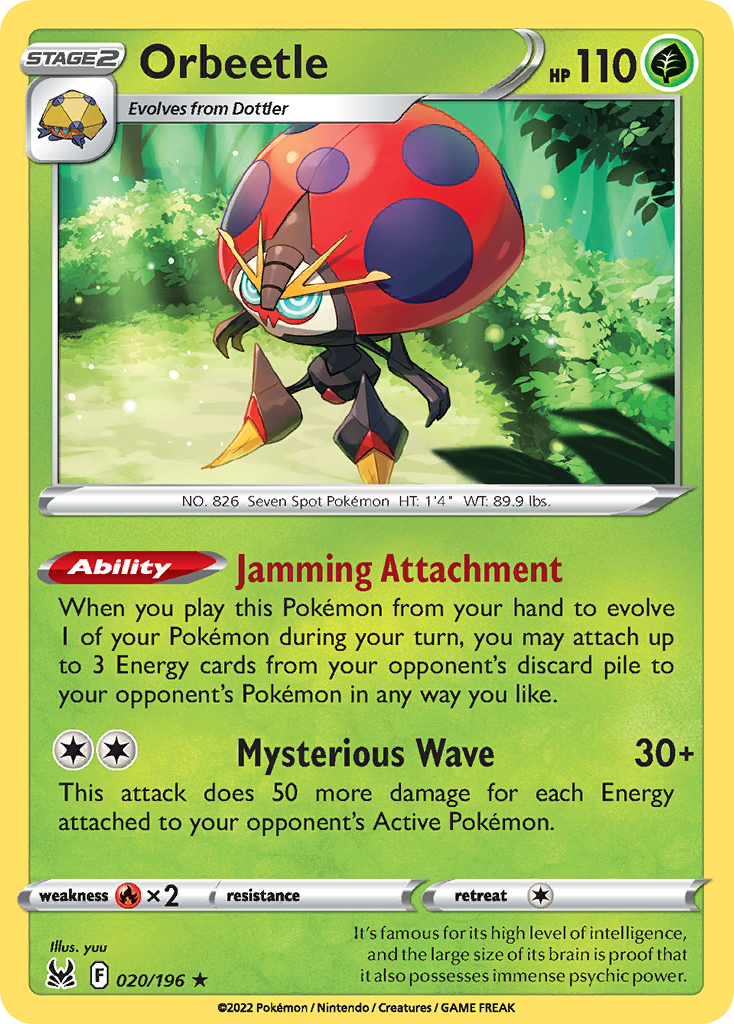 Orbeetle 20/196 Lost Origin English card