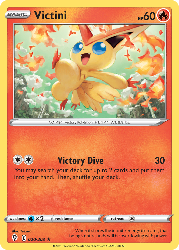 Victini 20/203 Evolving Skies English Pokemon card