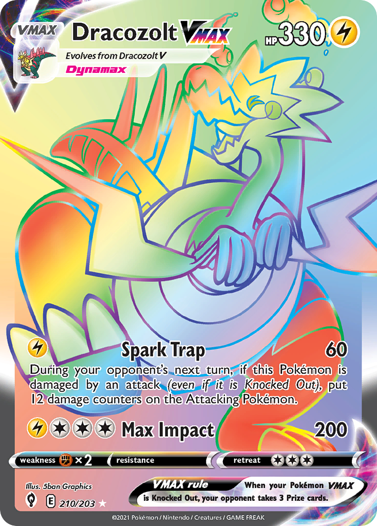 Dracozolt VMAX 210/203 Evolving Skies English Pokemon card