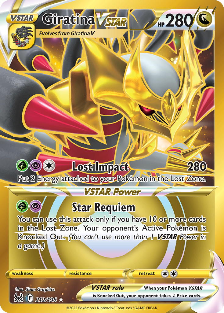 Giratina VSTAR 212/196 Lost Origin English card
