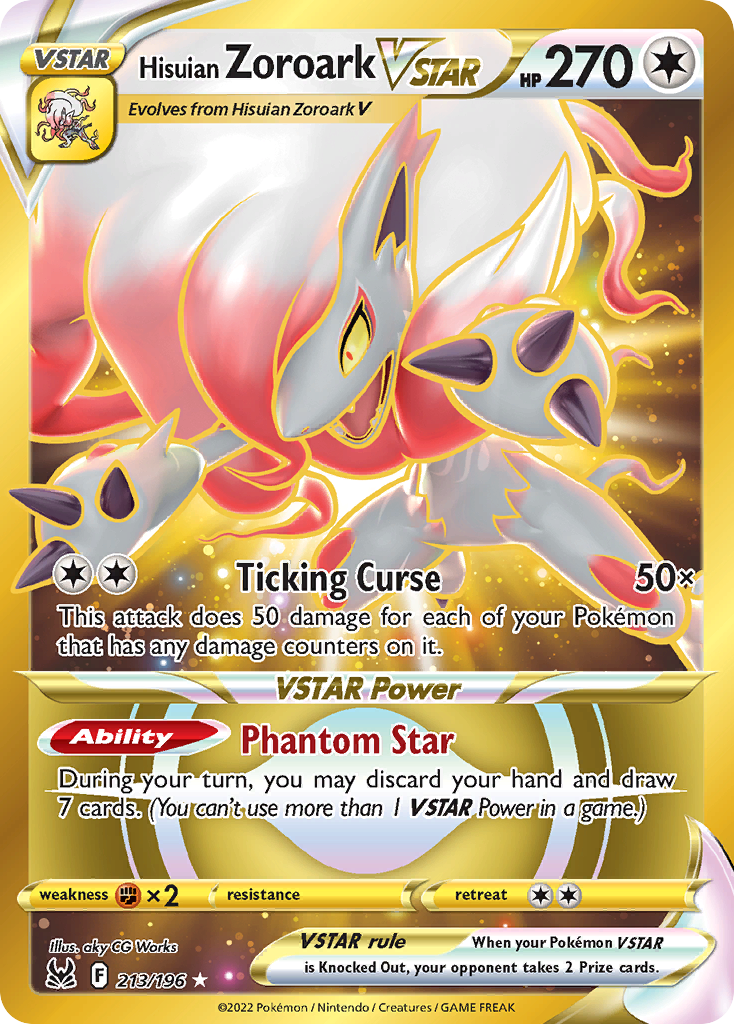 Hisuian Zoroark VSTAR 213/196 Lost Origin English card