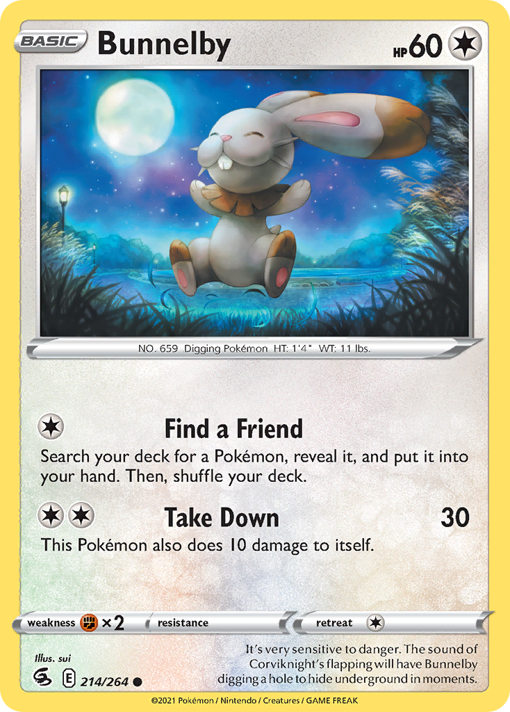 Bunnelby 214/264 Fusion Strike English card