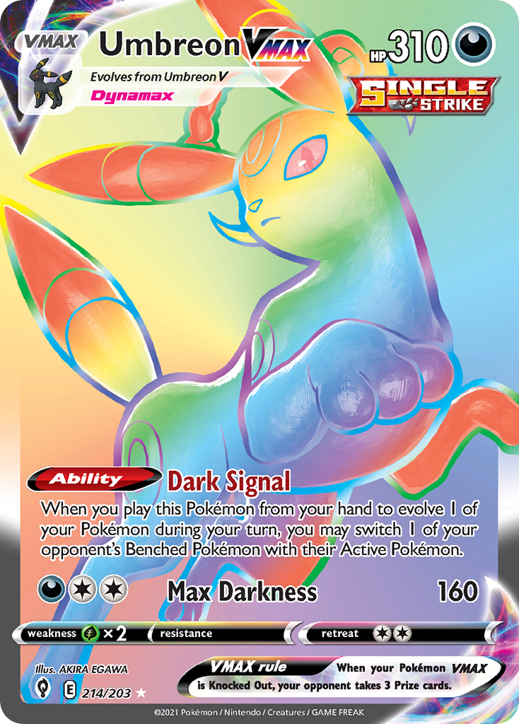 Umbreon VMAX 214/203 Evolving Skies English Pokemon card