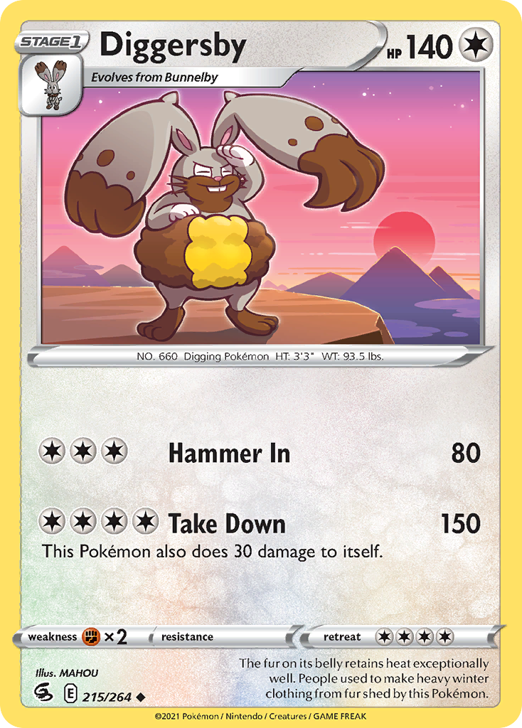 Diggersby 215/264 Fusion Strike English Pokémon card