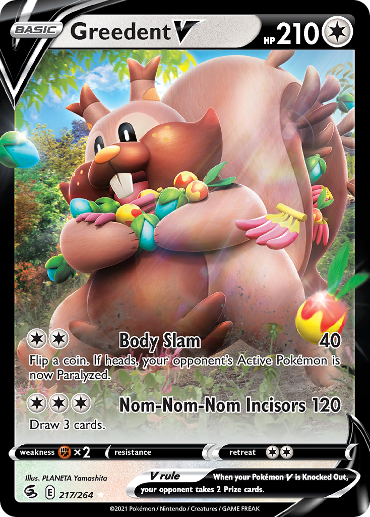 Greedent V 217/264 Fusion Strike English card
