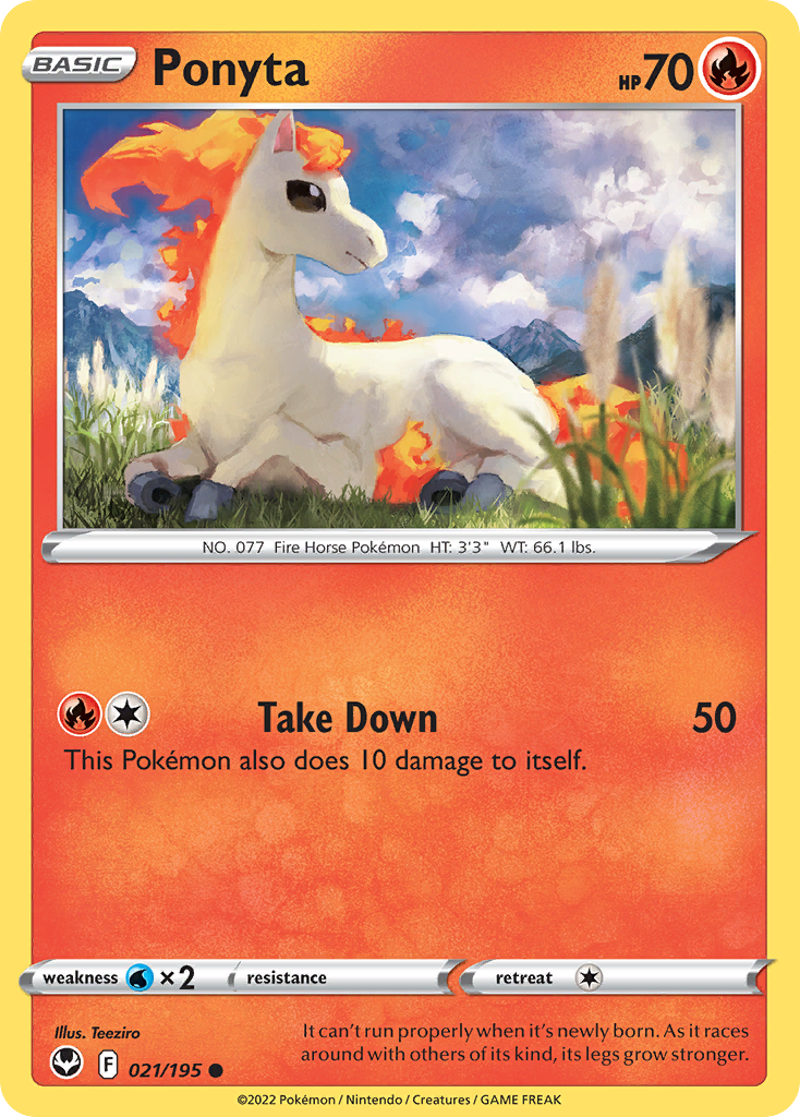 Ponyta 21/195 Silver Tempest English card