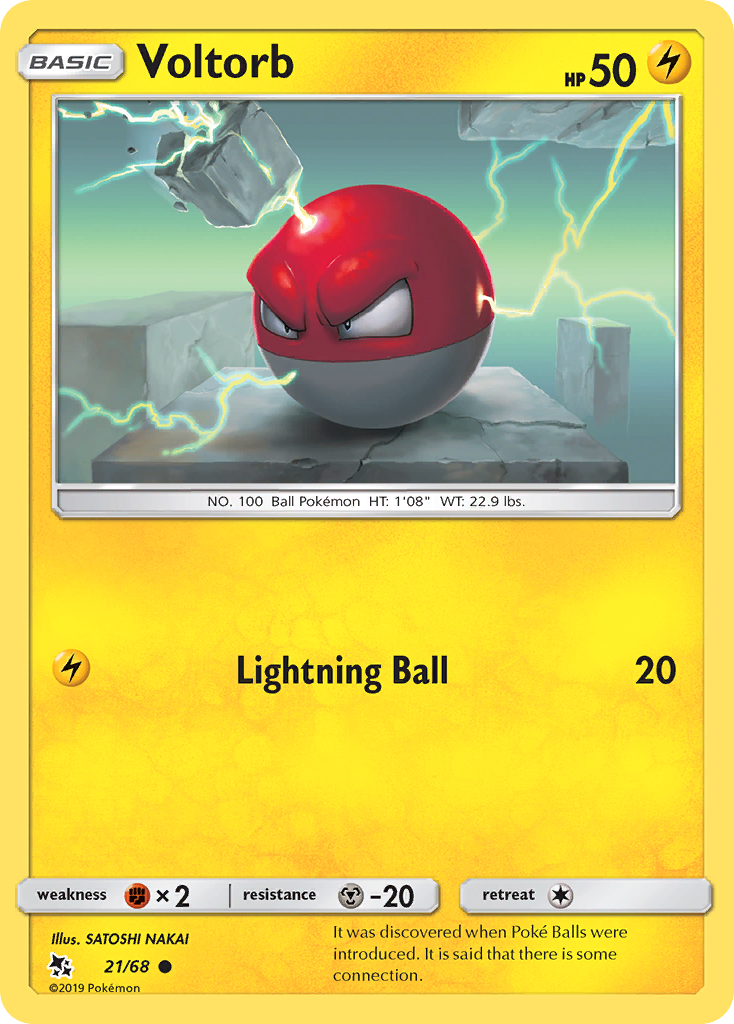 Voltorb 21/68 Hidden Fates English Pokémon card