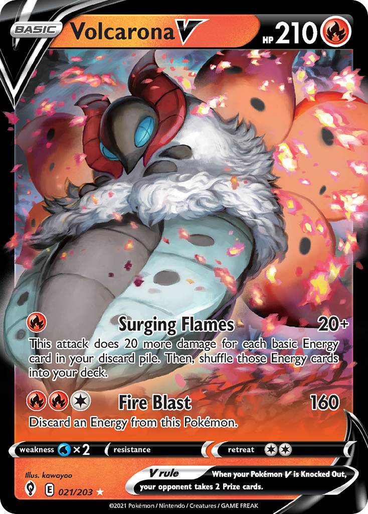 Volcarona V 21/203 Evolving Skies English Pokemon card