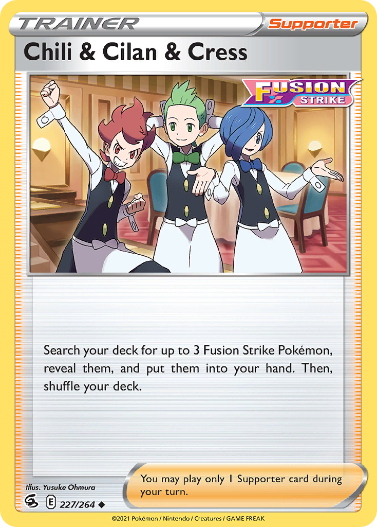Chili & Cilan & Cress 227/264 Fusion Strike English Pokémon card