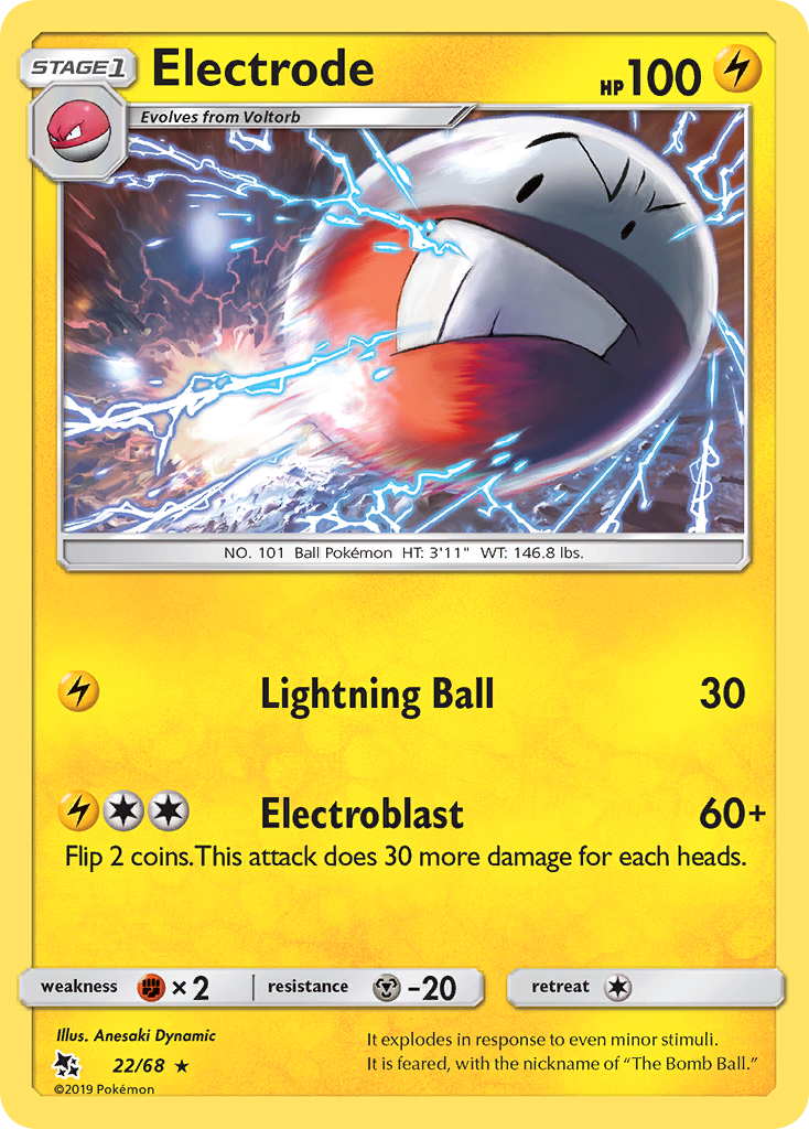 Electrode 22/68 Hidden Fates English Pokémon card