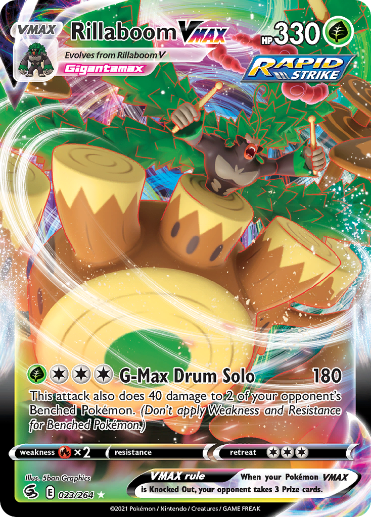Rillaboom VMAX 23/264 Fusion Strike English Pokémon card