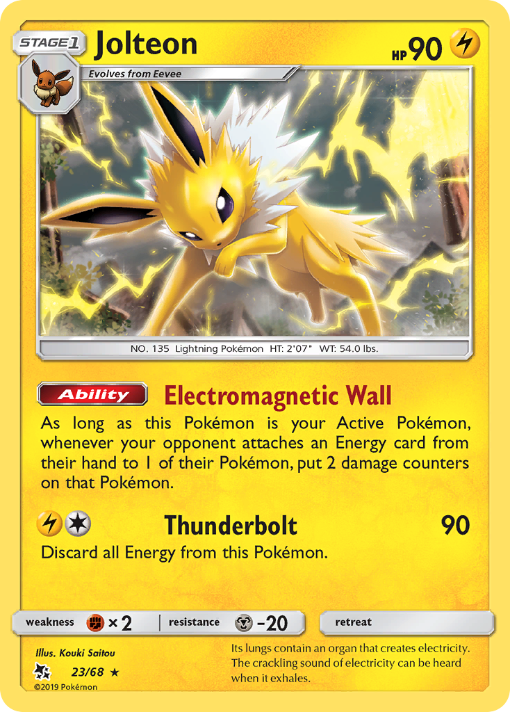 Jolteon 23/68 Hidden Fates English Pokémon card