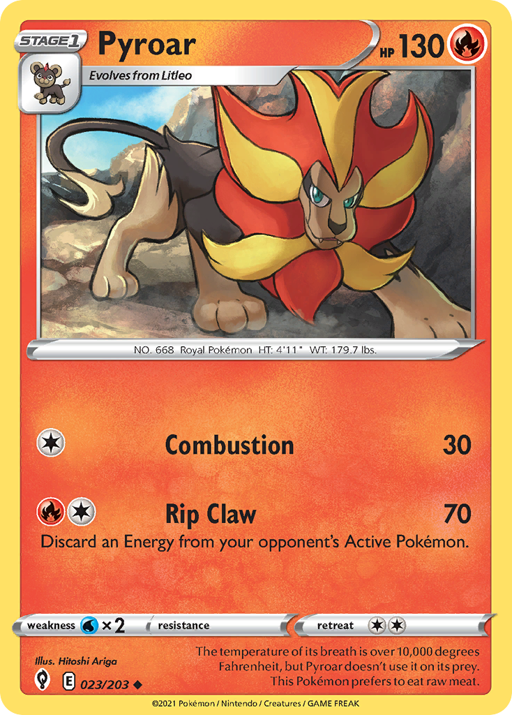 Pyroar 23/203 Evolving Skies English Pokemon card