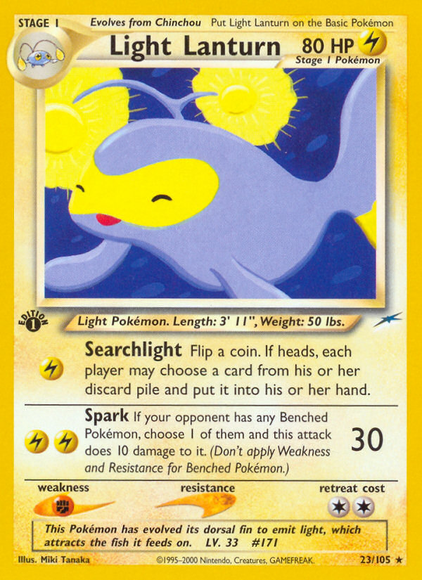 Light Lanturn 23/105 Neo Destiny English Pokemon card