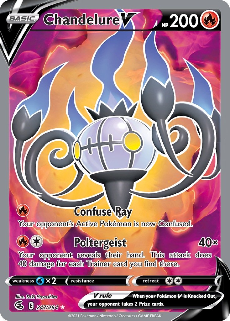 Chandelure V 247/264 Fusion Strike English Pokémon card