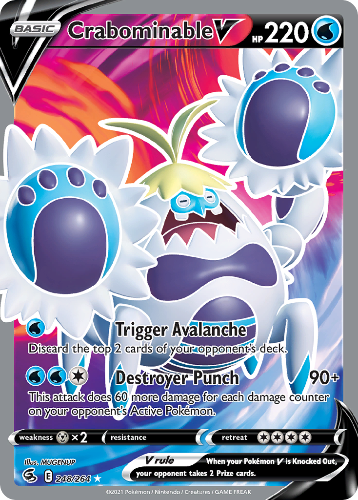 Crabominable V 248/264 Fusion Strike English Pokémon card