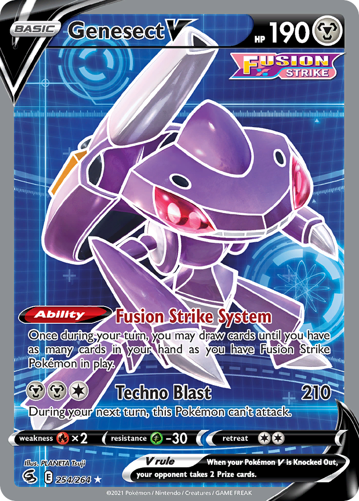 Genesect V 254/264 Fusion Strike English Pokémon card
