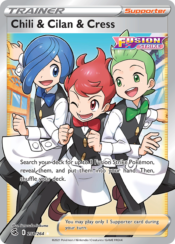 Chili & Cilan & Cress 258/264 Fusion Strike English card