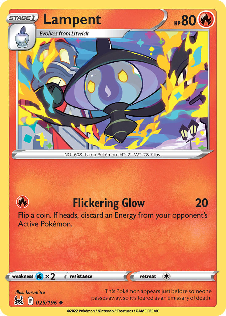 Lampent 25/196 Lost Origin English Pokémon card