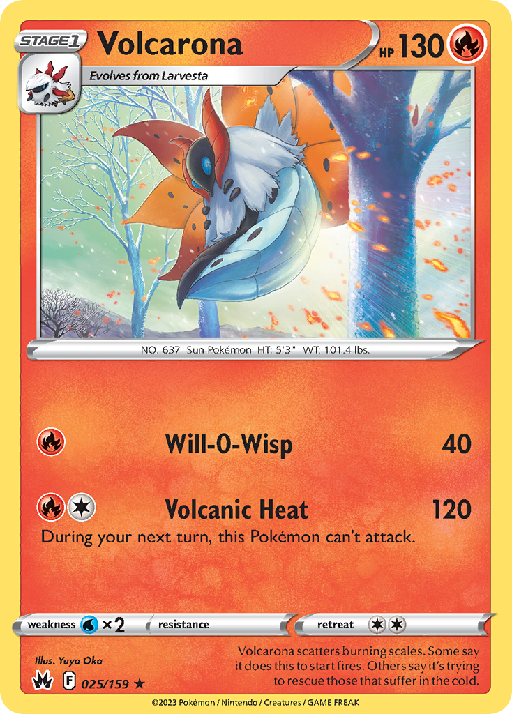 Volcarona 25/159 Crown Zenith English Pokémon card