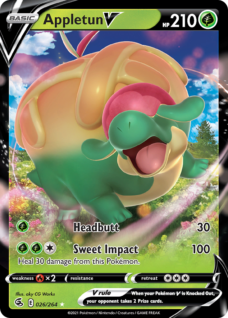 Appletun V 26/264 Fusion Strike English Pokémon card
