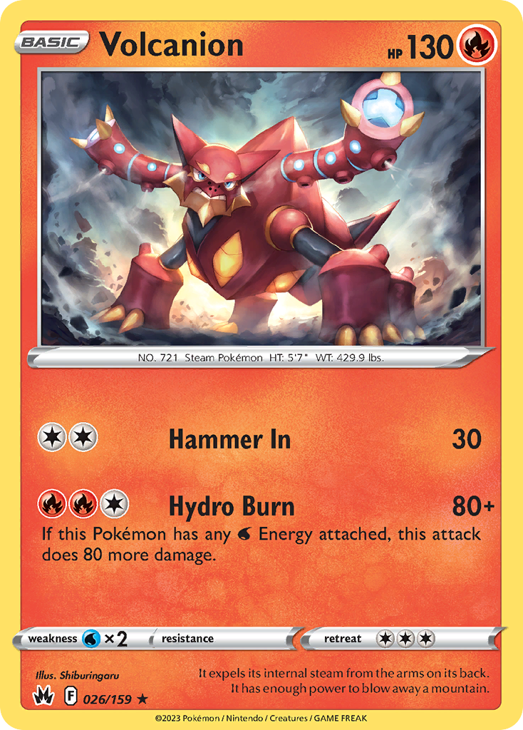 Volcanion 26/159 Crown Zenith English Pokémon card