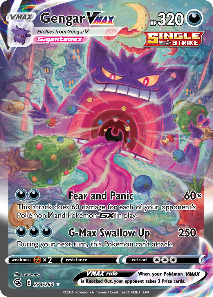 Gengar VMAX 271/264 Fusion Strike English Pokémon card
