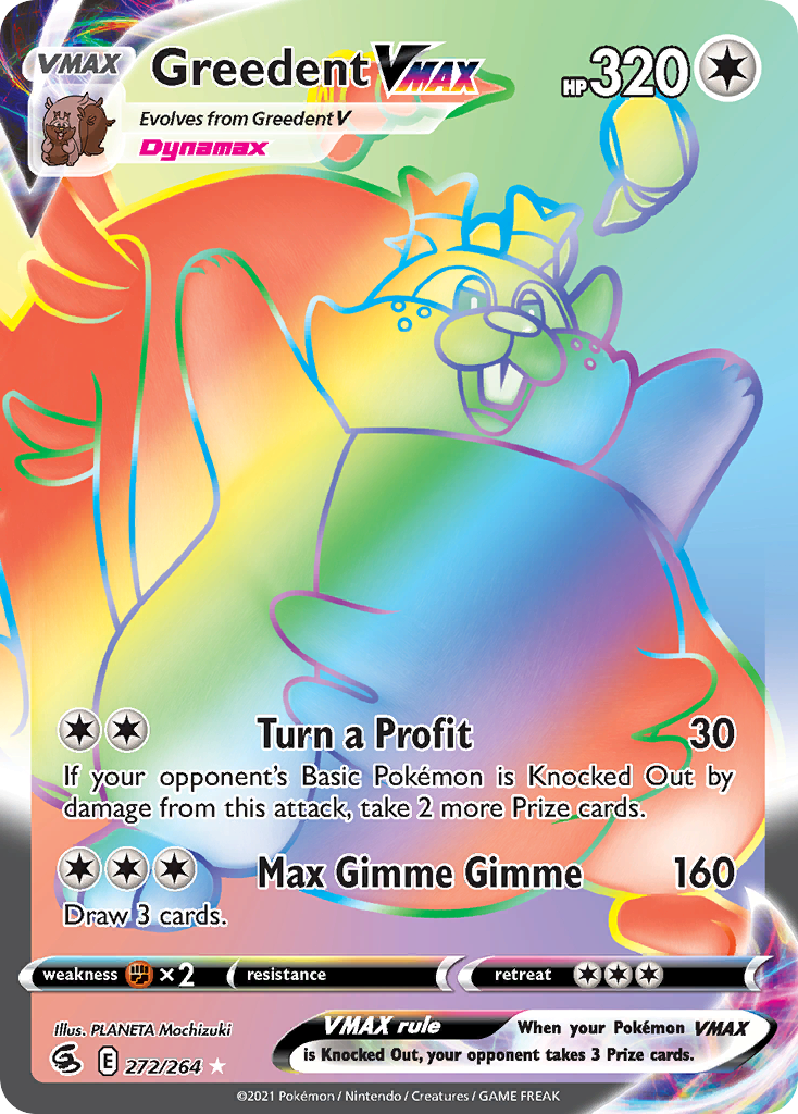 Greedent VMAX 272/264 Fusion Strike English Pokémon card