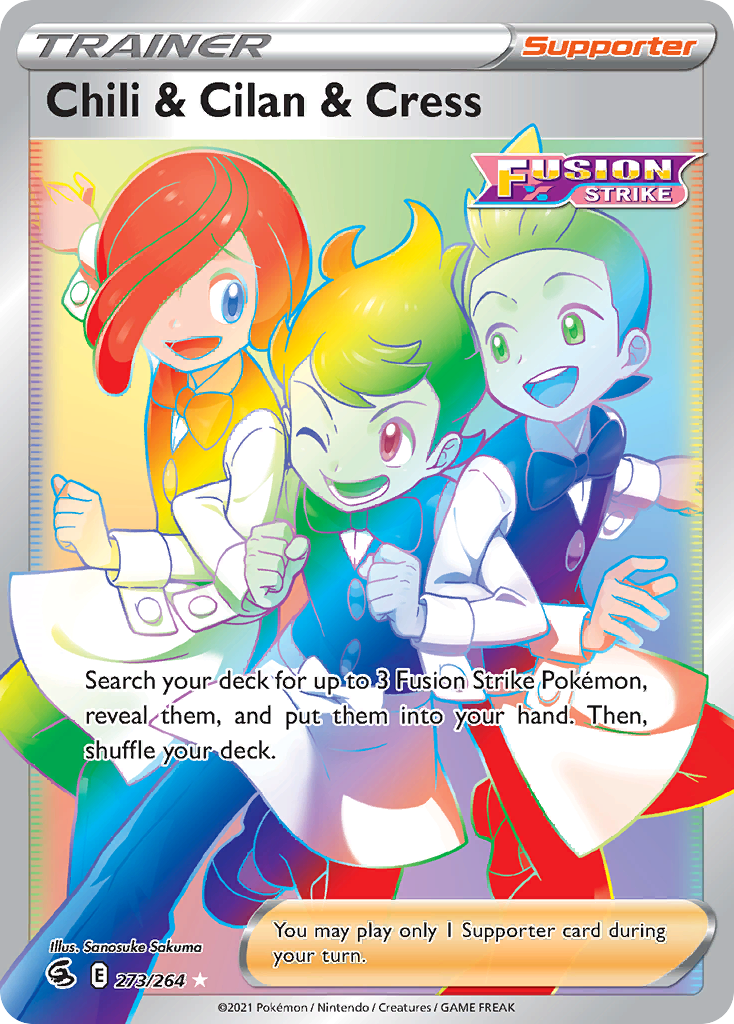 Chili & Cilan & Cress 273/264 Fusion Strike English Pokémon card