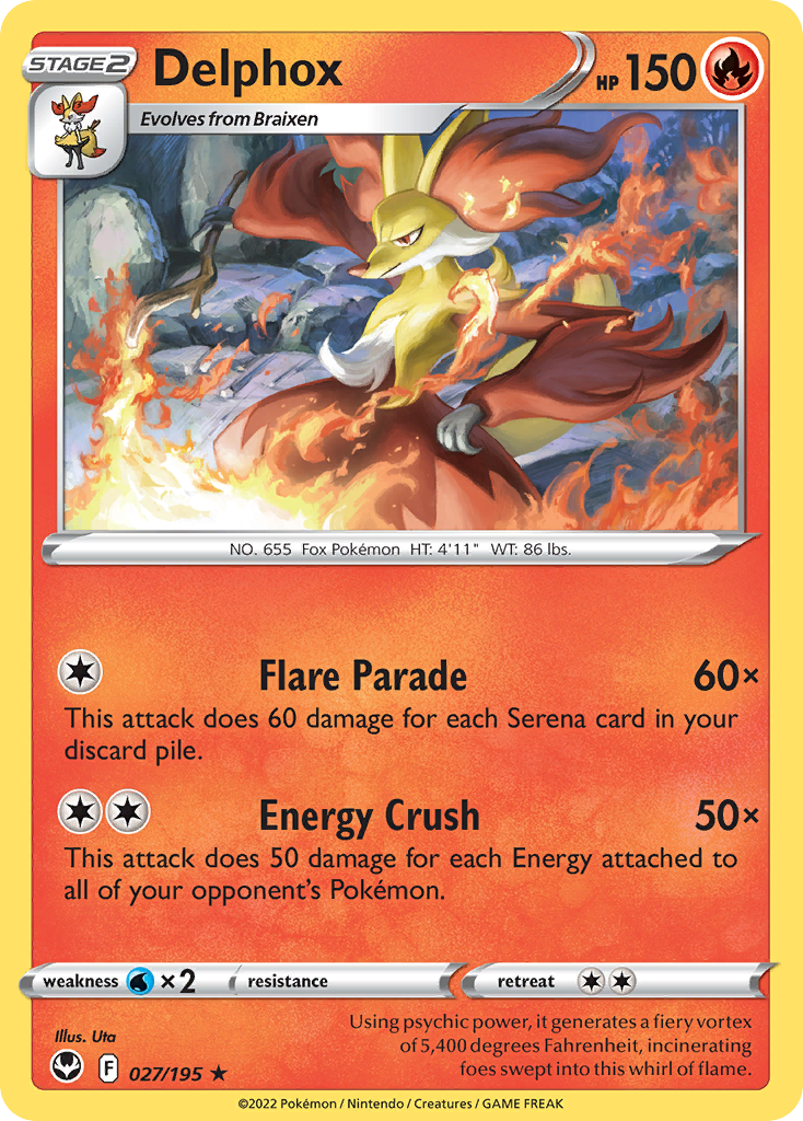 Delphox 27/195 Silver Tempest English card
