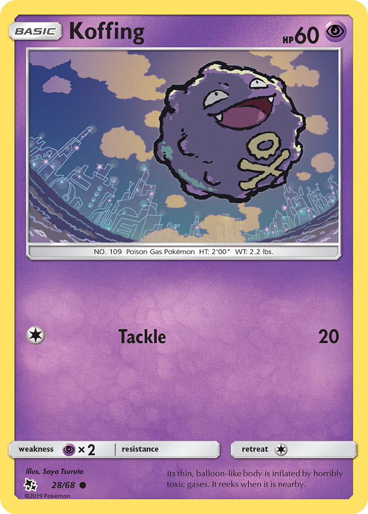 Koffing 28/68 Hidden Fates English Pokémon card