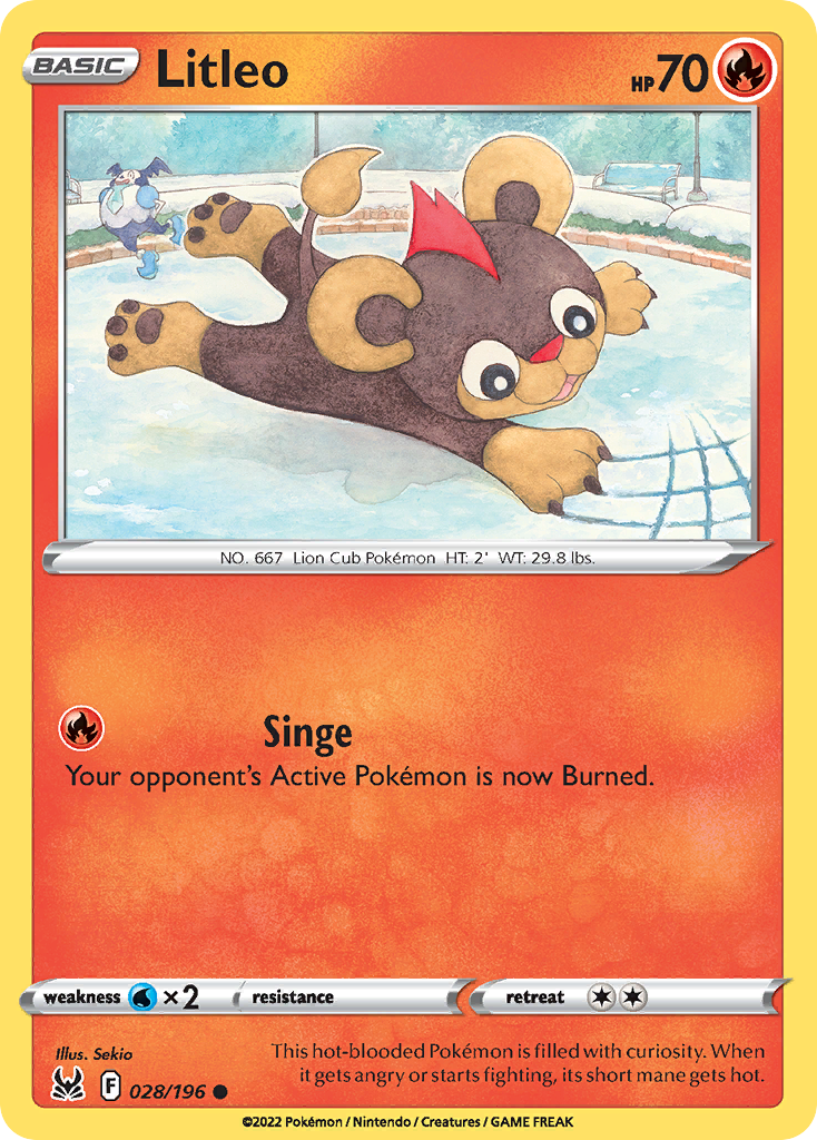 Litleo 28/196 Lost Origin English Pokémon card