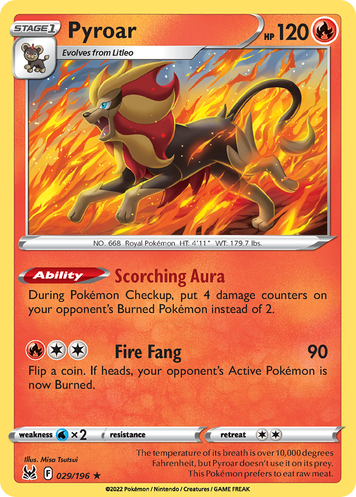 Pyroar 29/196 Lost Origin English card