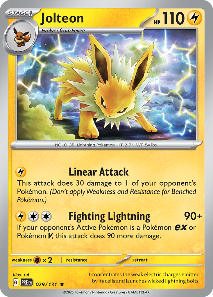 Jolteon 29/131 Prismatic Evolutions English Pokémon card artwork