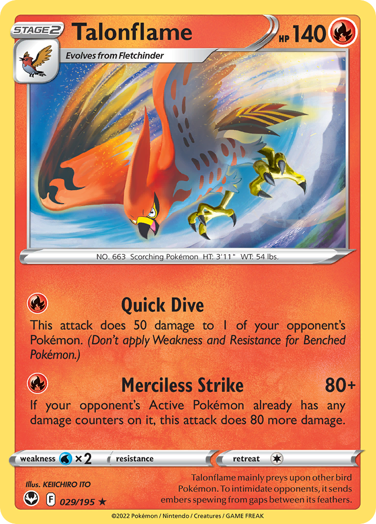 Talonflame 29/195 Silver Tempest English Pokémon card