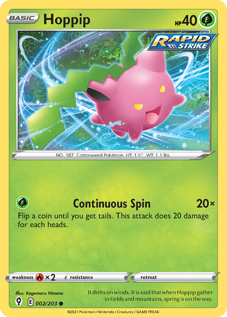 Hoppip 2/203 Evolving Skies English Pokemon card
