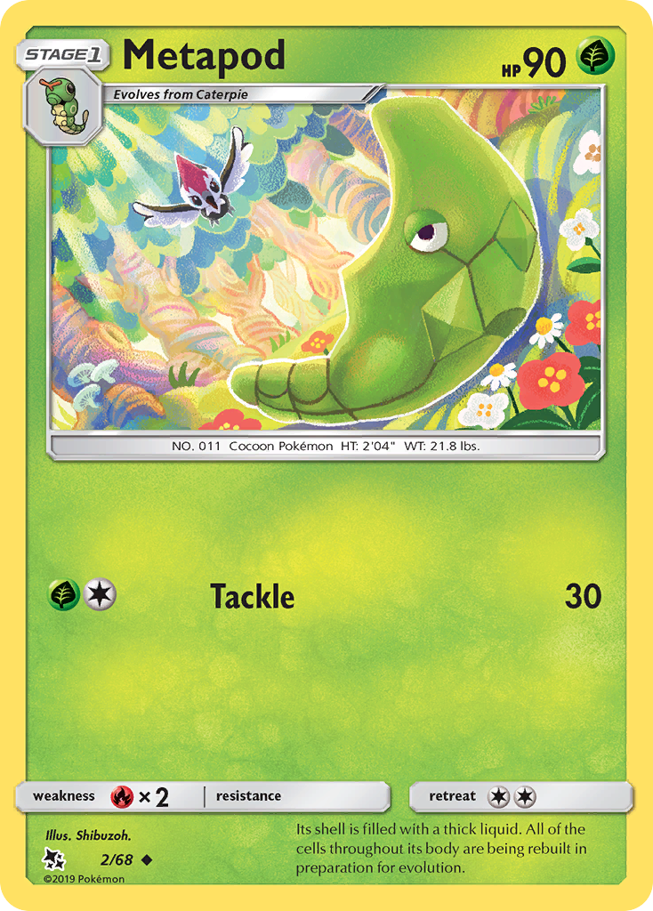 Metapod 2/68 Hidden Fates English Pokémon card