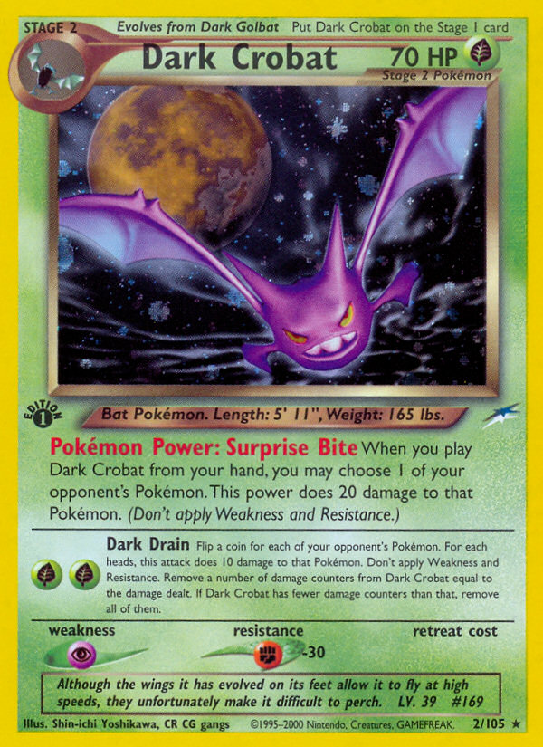 Dark Crobat 2/105 Neo Destiny English Pokemon card