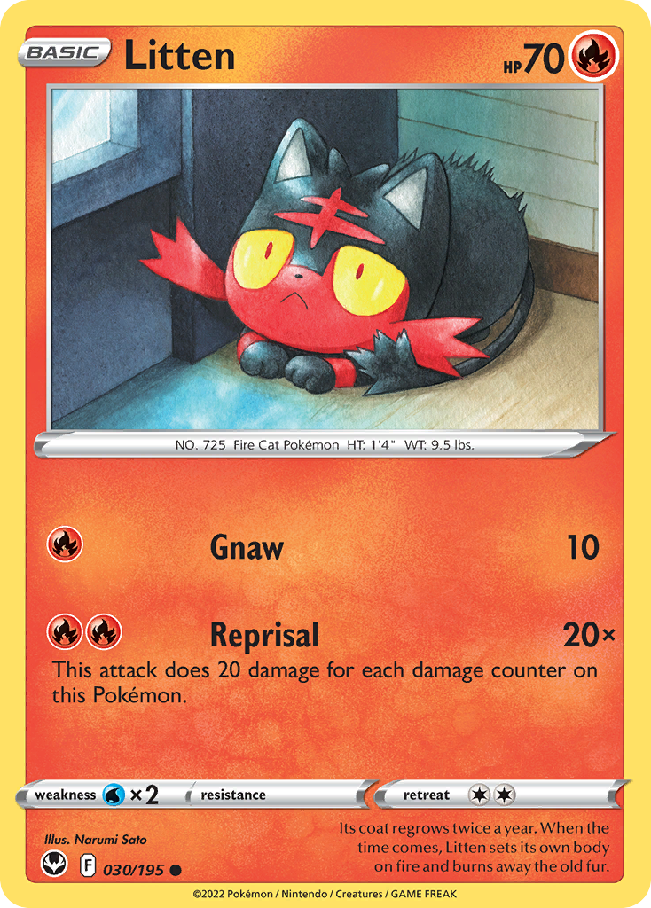 Litten 30/195 Silver Tempest English card