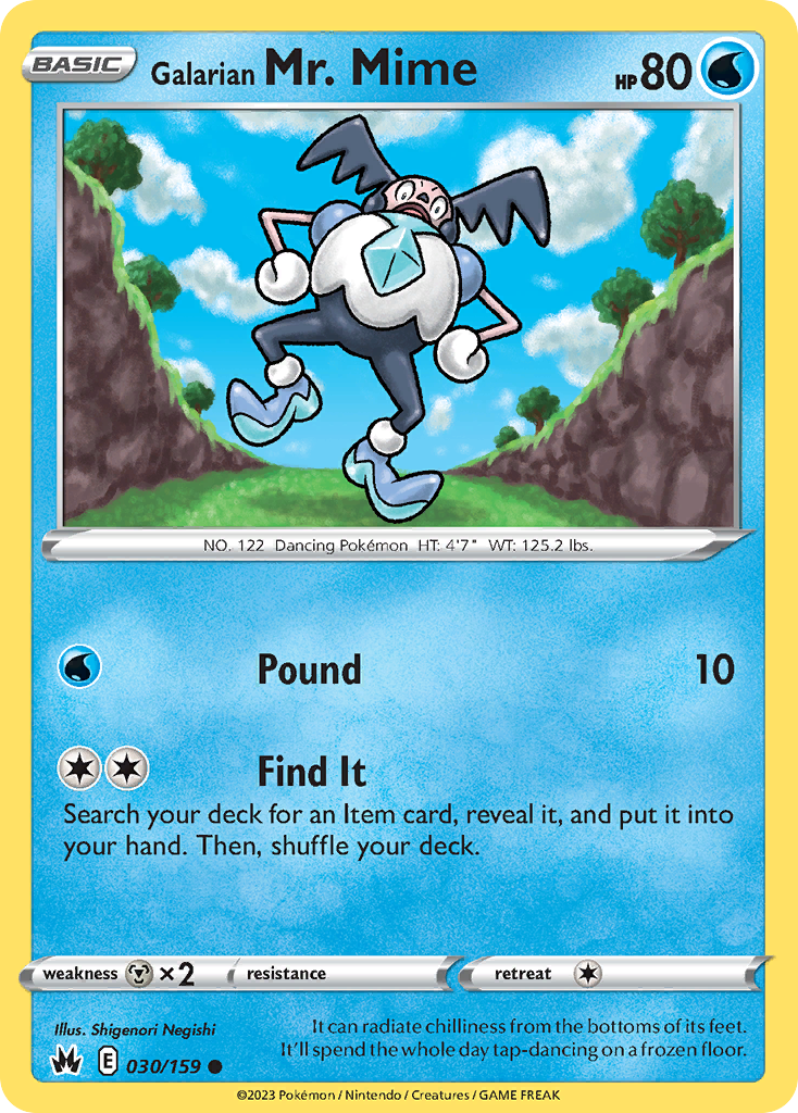 Galarian Mr. Mime 30/159 Crown Zenith English card
