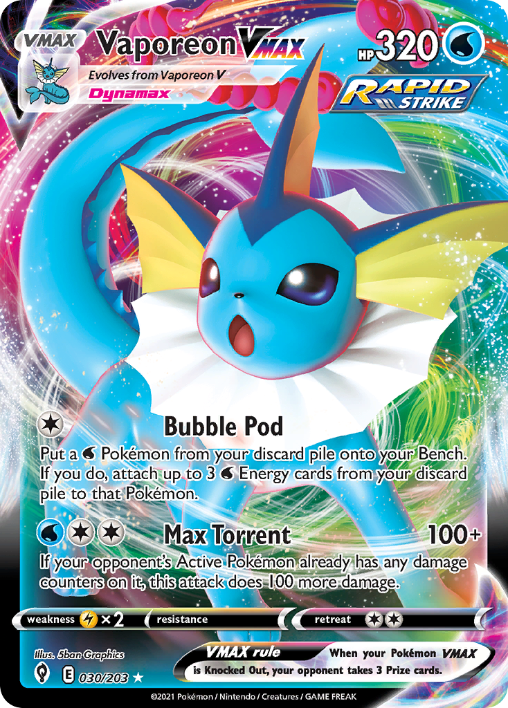 Vaporeon VMAX 30/203 Evolving Skies English Pokemon card
